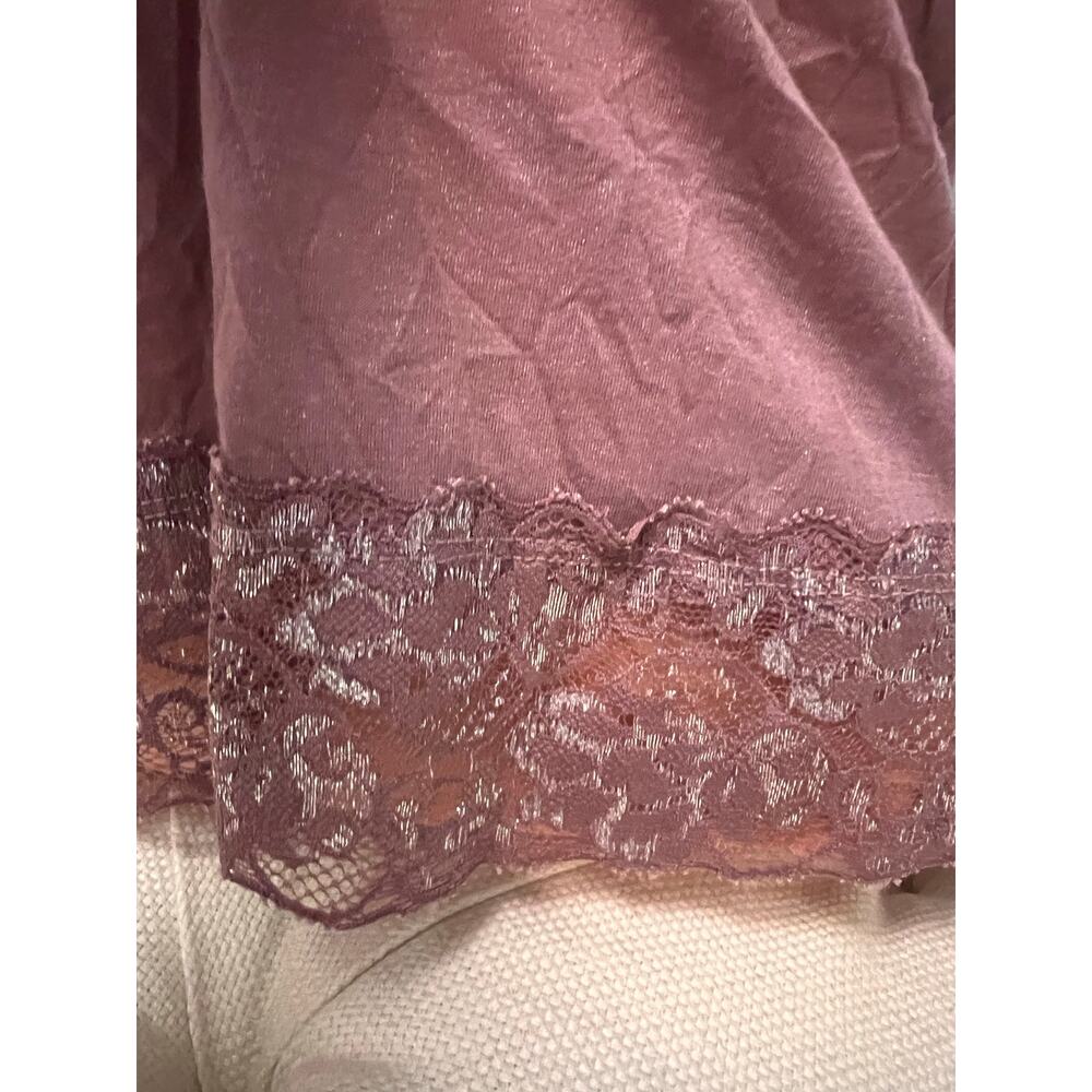 Vanity Y2K Purple Spaghetti Strap Glitter Lace Trim Vintage Camisole Bedazzled - Picture 4 of 10